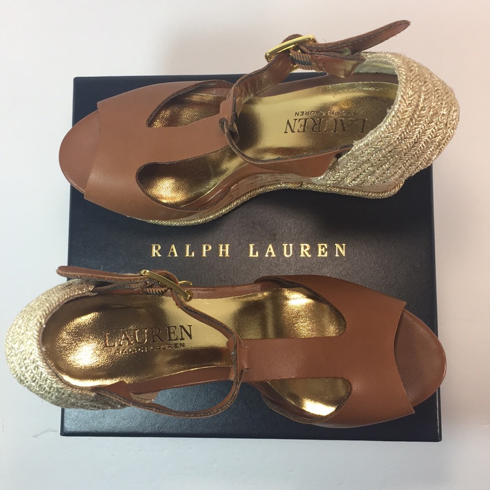 🤎RALPH LAUREN🤎BROWN SHEILA ESPADRILLE WEDGE SANDAL-SIZE 5.5B-NOT FOR SALE. - Picture 3 of 13
